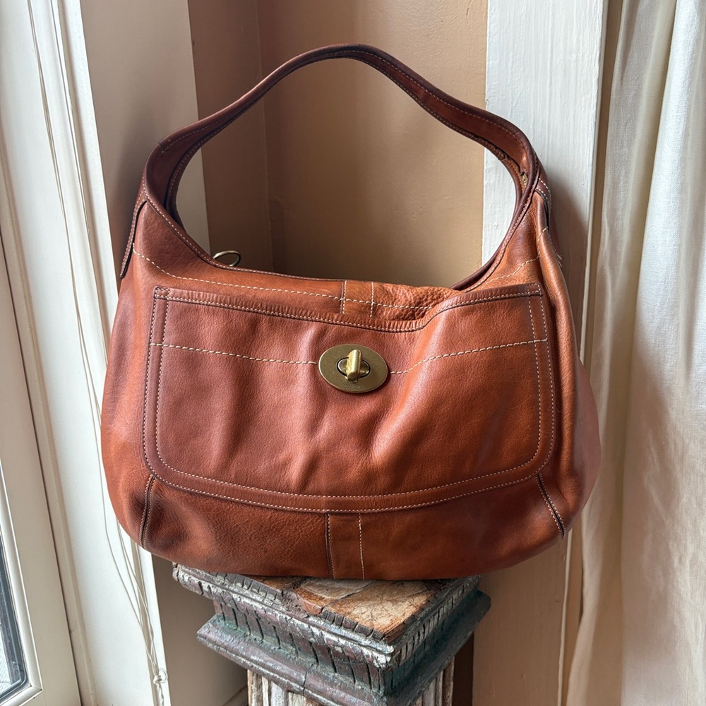 Vintage Coach Ergo XL Hobo in Whiskey Vachetta Leather Rare